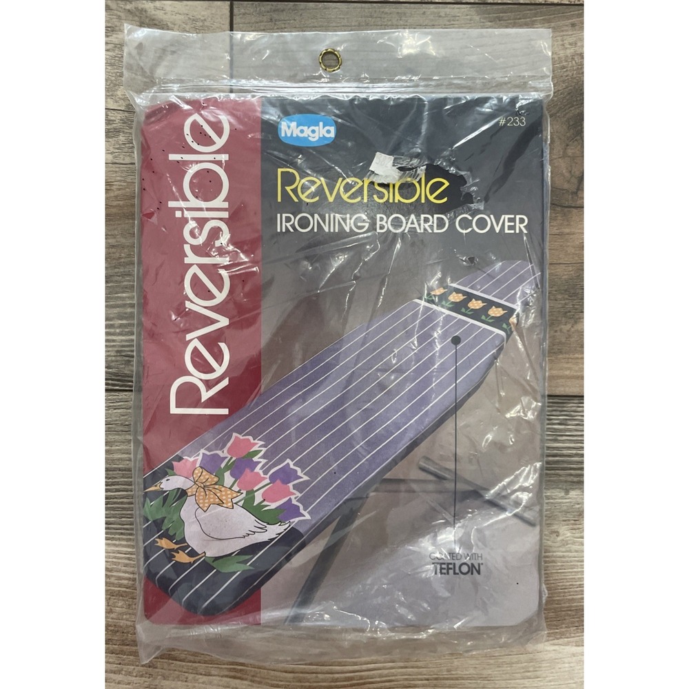 Vintage Magla 2 In 1 Ironing Board Cover Reversible Teflon Coated Geese & Tulips